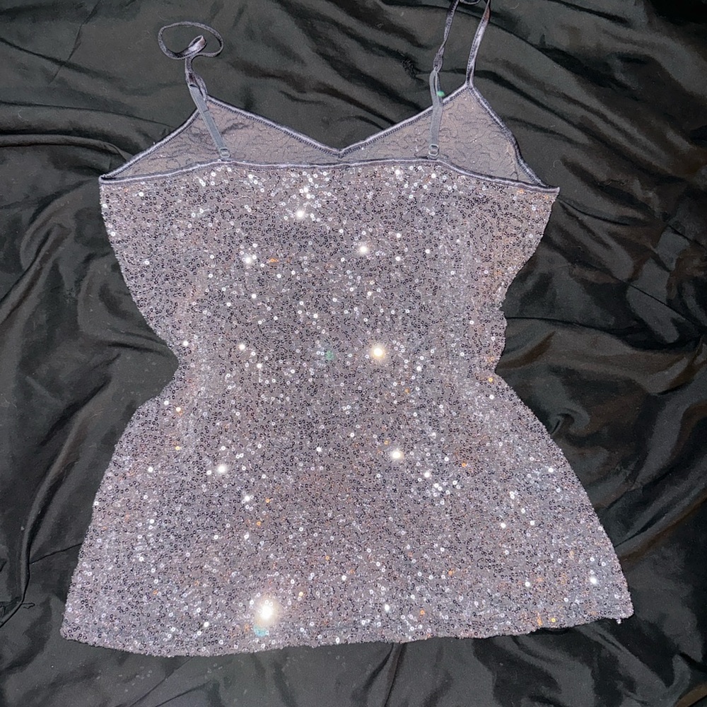 Express silver sequin tank - Picture 2 of 6